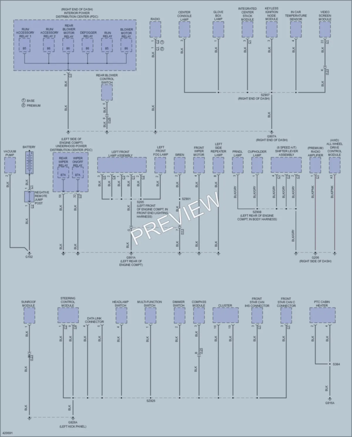 2015 Dodge Journey Ground Distribution wiring diagram preview
