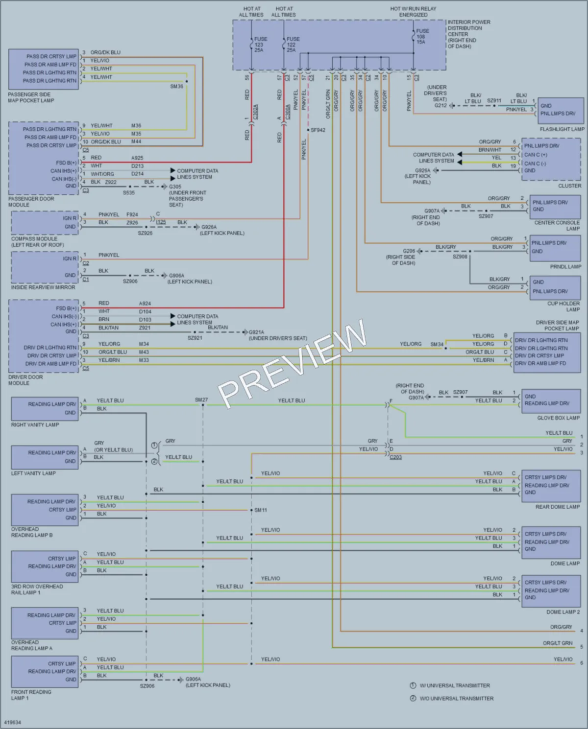 2015 Dodge Journey Interior Lights wiring diagram preview