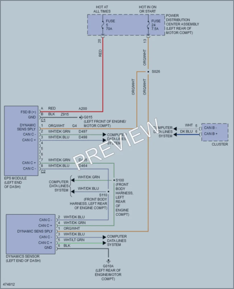 2015 Fiat 500 Electronic Power Steering wiring diagram preview