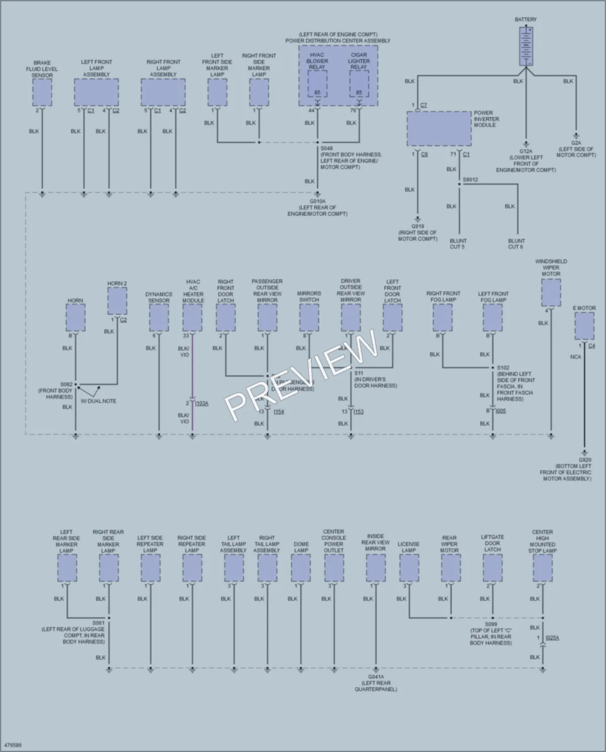 2015 Fiat 500 Ground Distribution wiring diagram preview