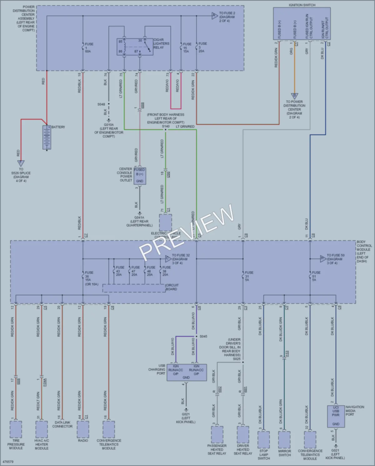 2015 Fiat 500 Power Distribution wiring diagram preview