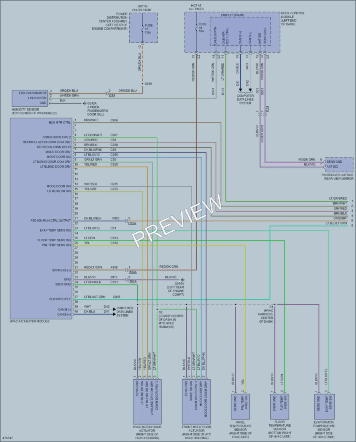2015 Fiat 500C Air Conditioning wiring diagram preview