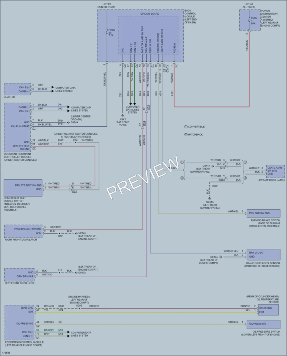 2015 Fiat 500C Warning Systems wiring diagram preview