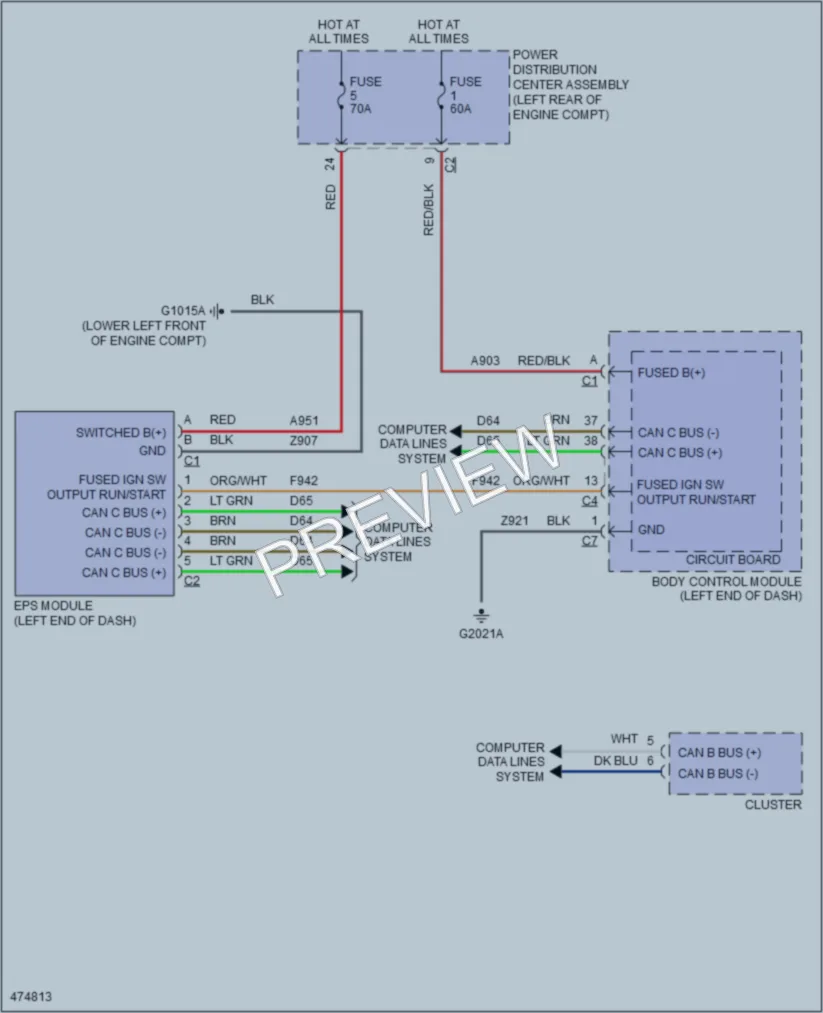 2015 Fiat 500L Electronic Power Steering wiring diagram preview