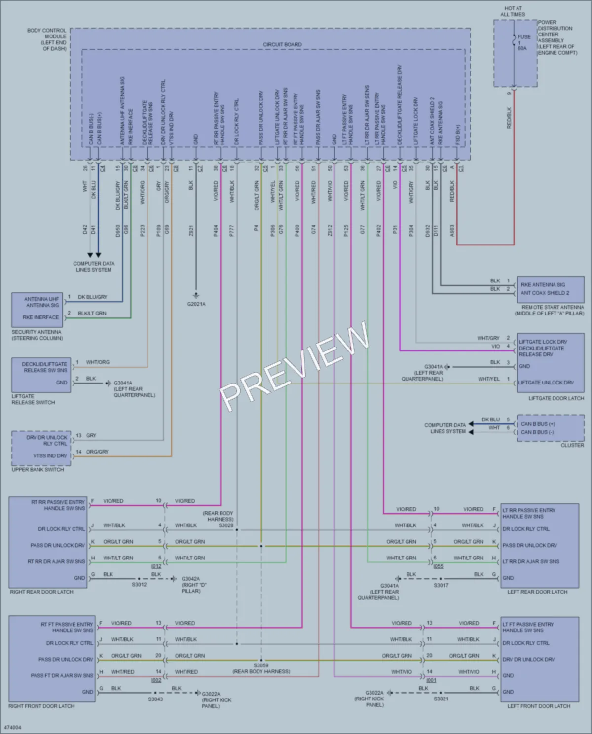 2015 Fiat 500L Power Door Locks wiring diagram preview
