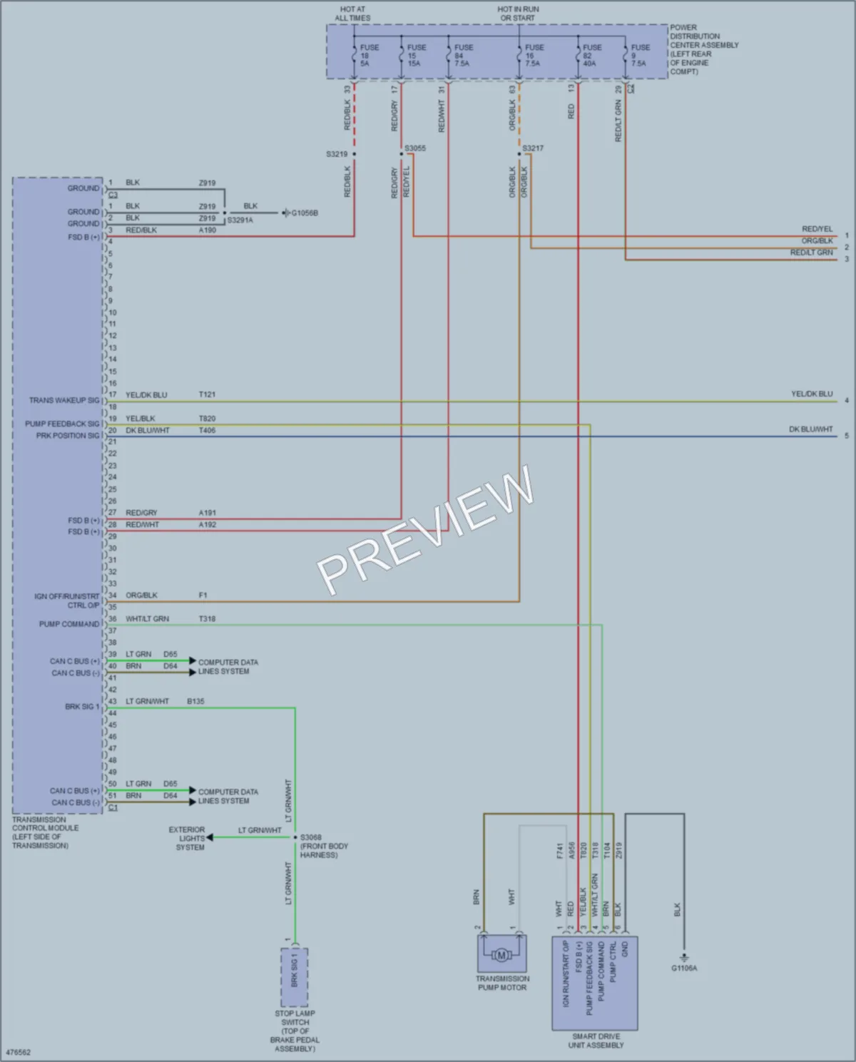 2015 Fiat 500L Transmission wiring diagram preview