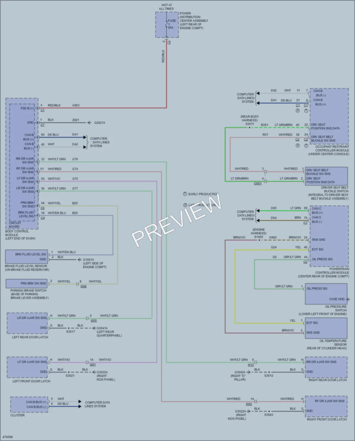 2015 Fiat 500L Warning Systems wiring diagram preview