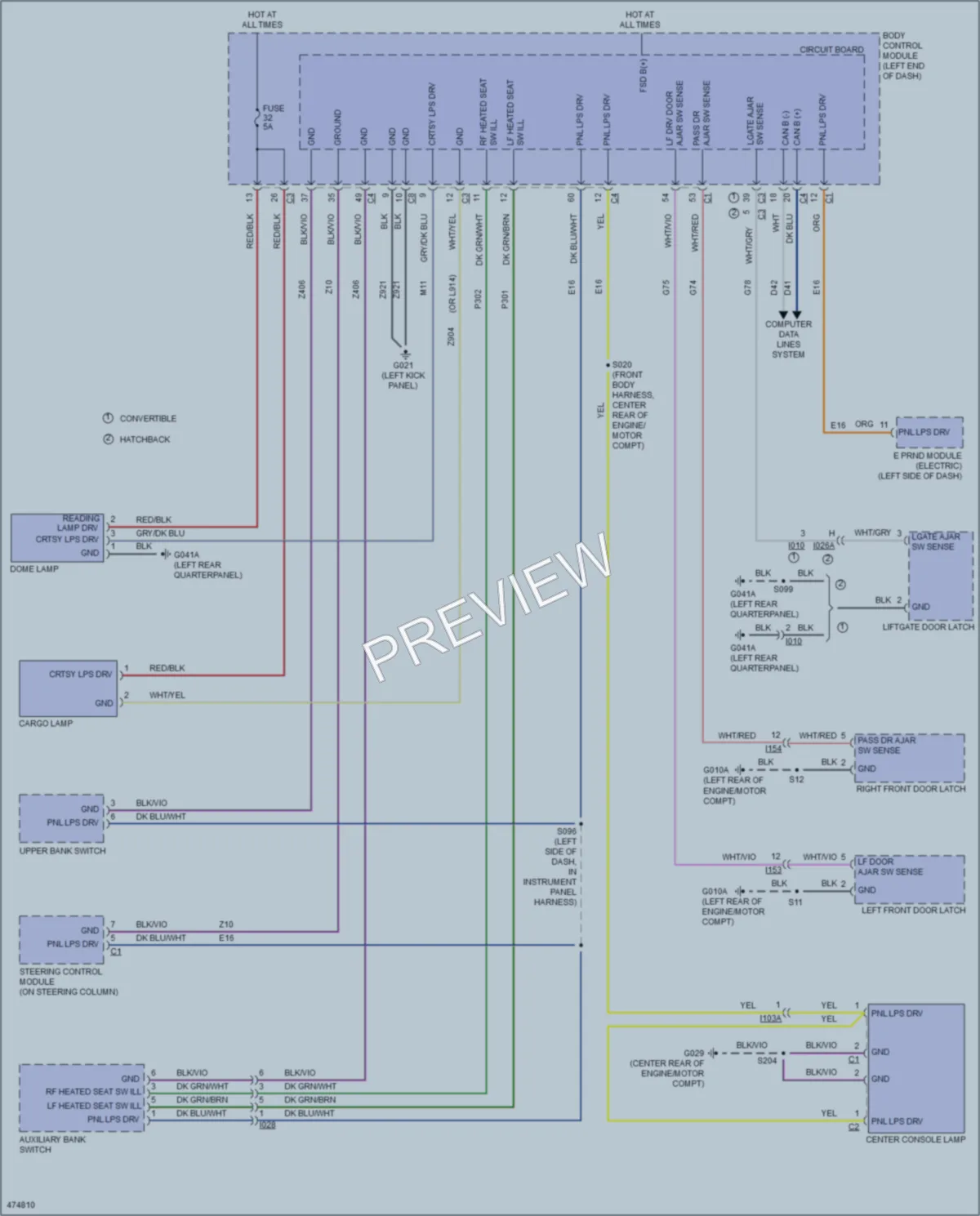 2015 Fiat 500e Interior Lights wiring diagram preview