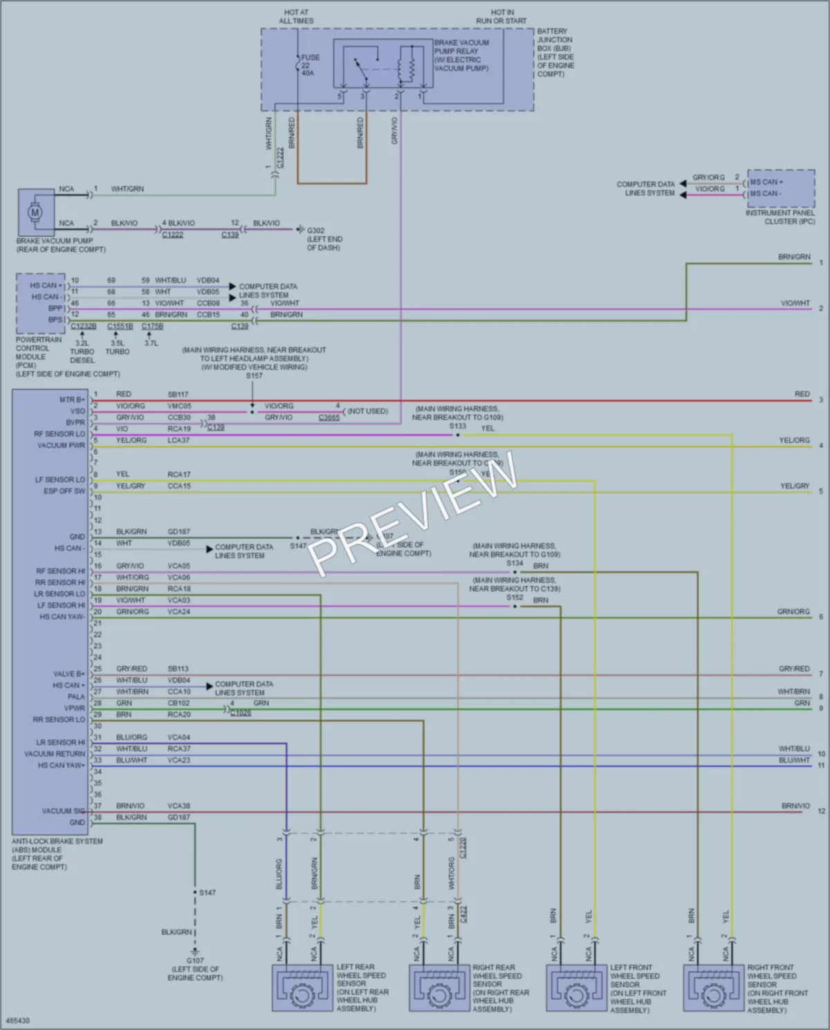 2015 Ford 150Transit Anti Lock Brakes wiring diagram preview