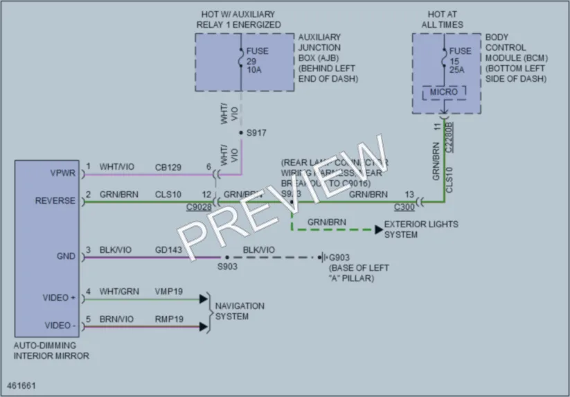 2015 Ford 150Transit Power Mirrors wiring diagram preview