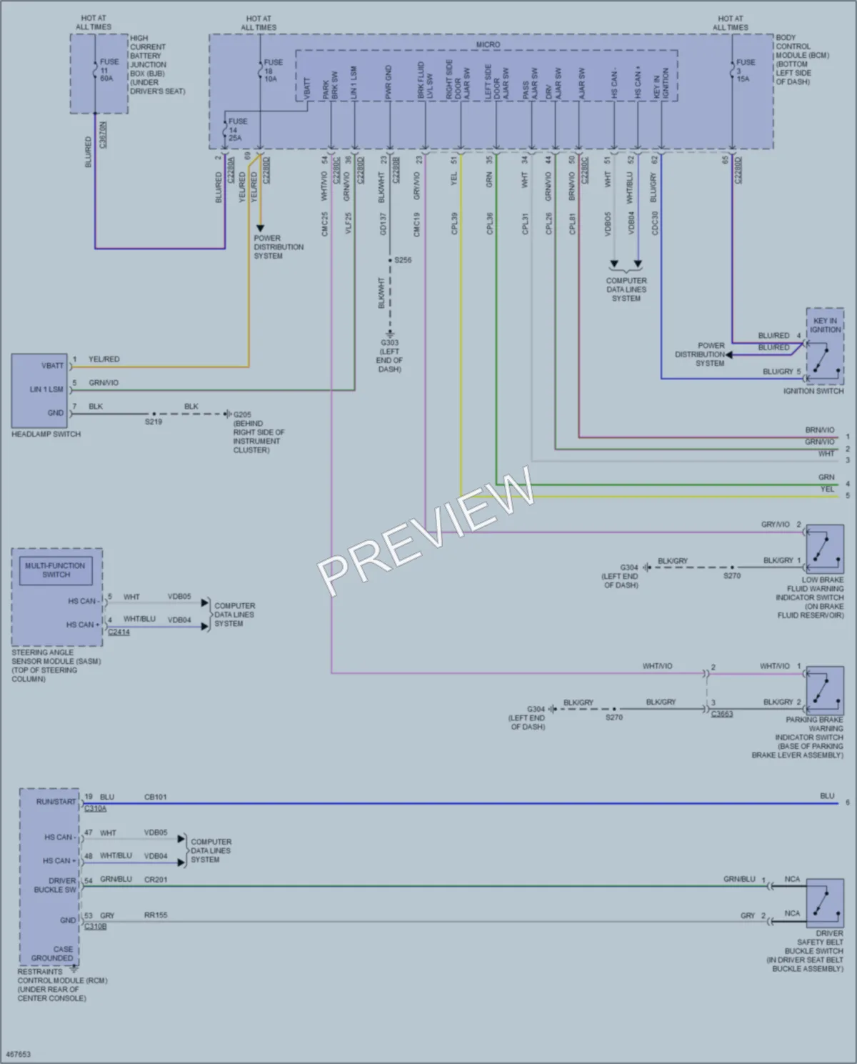 2015 Ford 150Transit Warning Systems wiring diagram preview