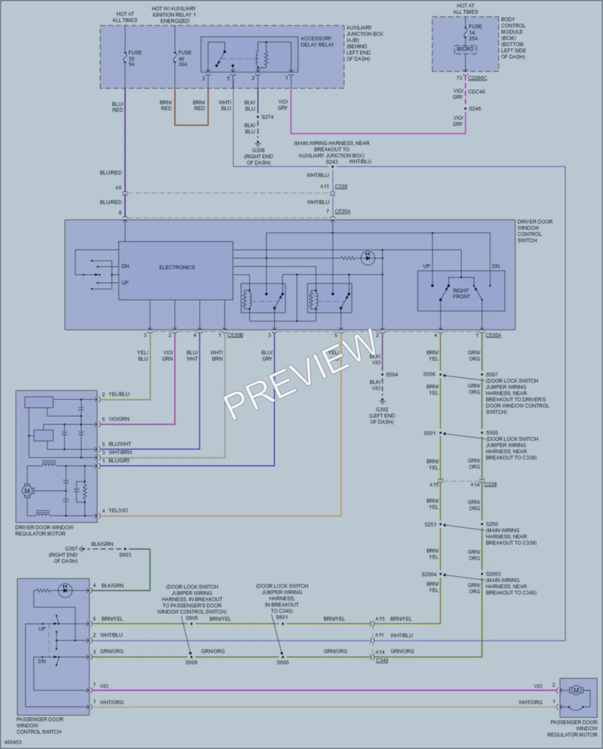 2015 Ford 250Transit Power Windows wiring diagram preview