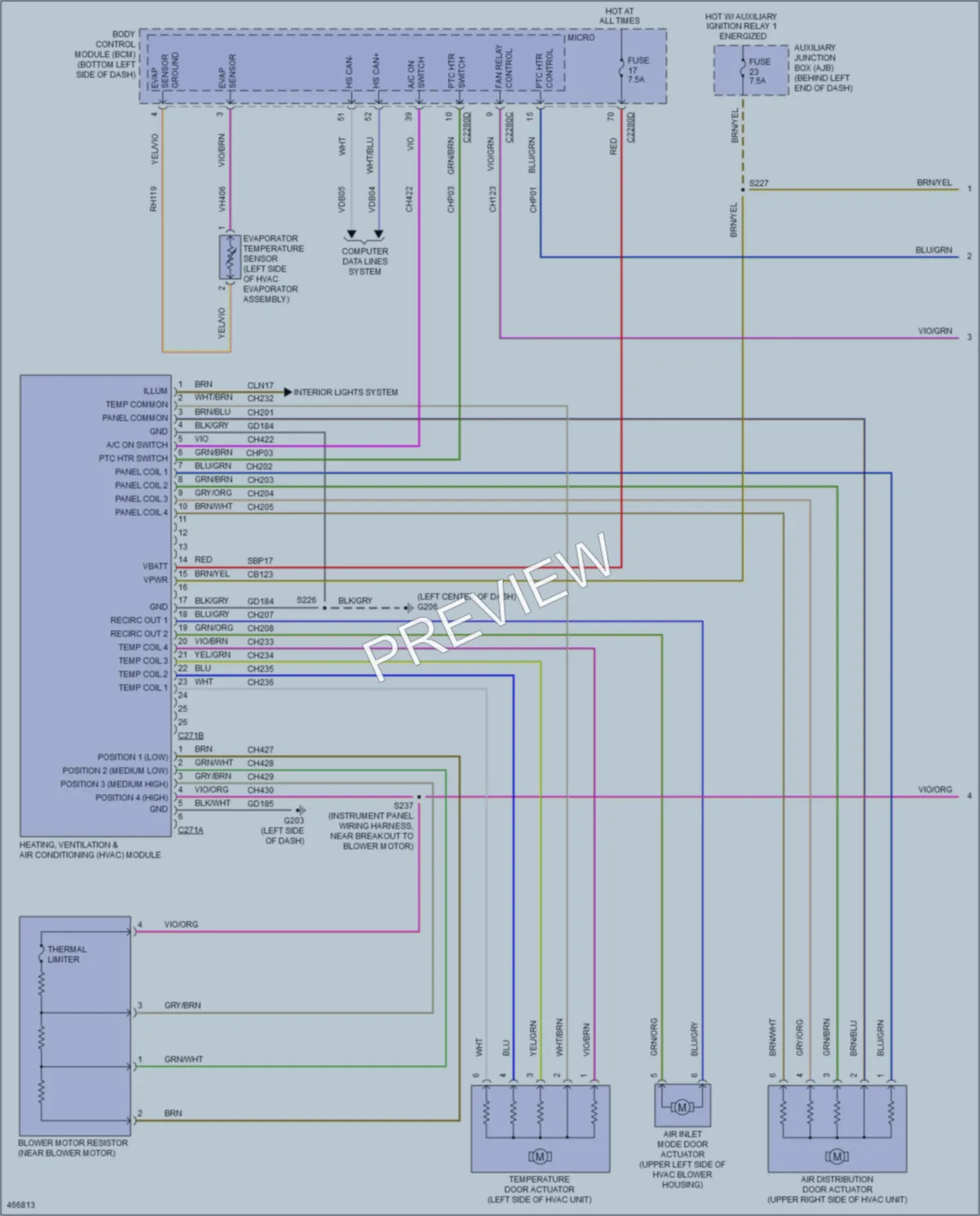 2015 Ford 350HDTransit Air Conditioning wiring diagram preview