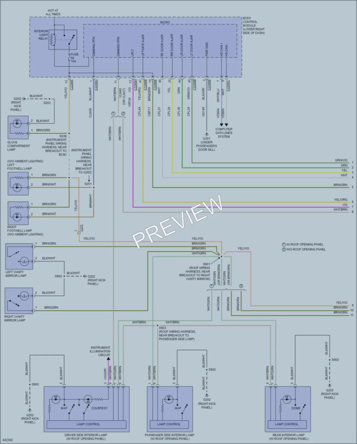 2015 Ford CMaxEnergi Interior Lights wiring diagram preview
