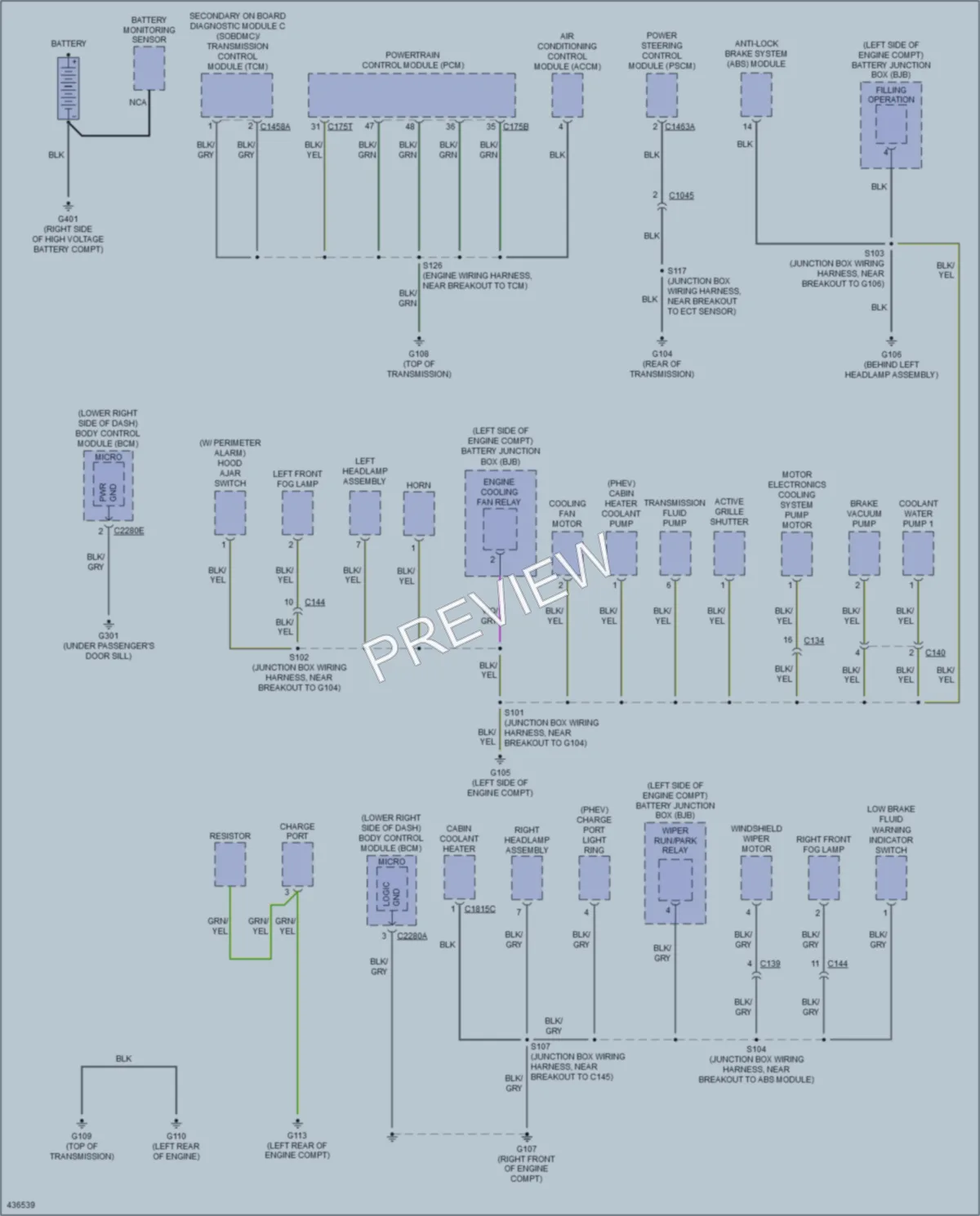 2015 Ford CMaxHybrid Ground Distribution wiring diagram preview