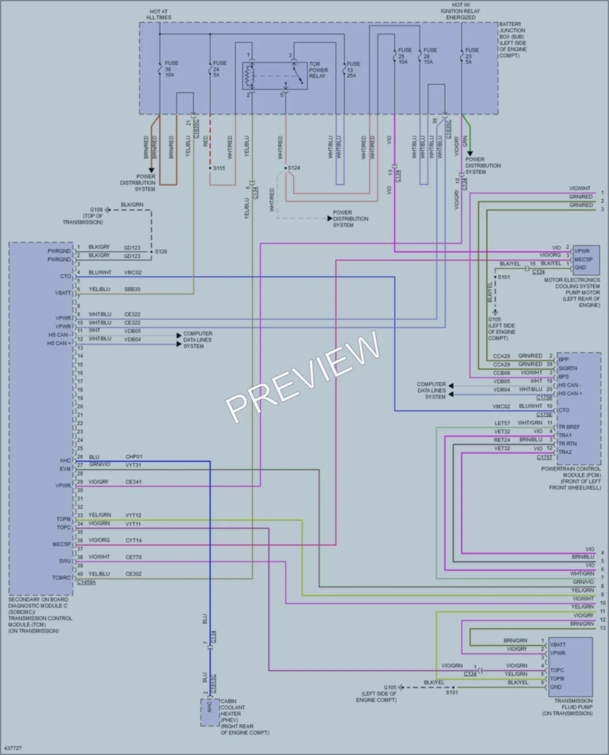 2015 Ford CMaxHybrid Transmission wiring diagram preview