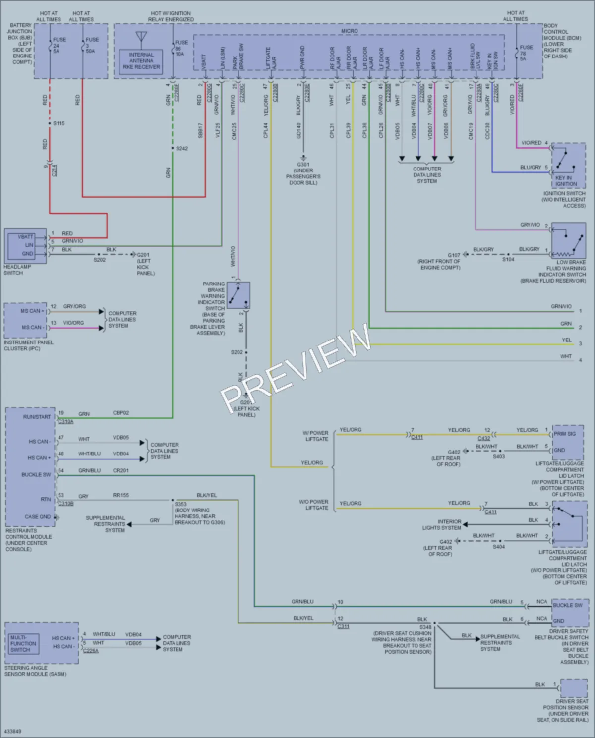 2015 Ford CMaxHybrid Warning Systems wiring diagram preview