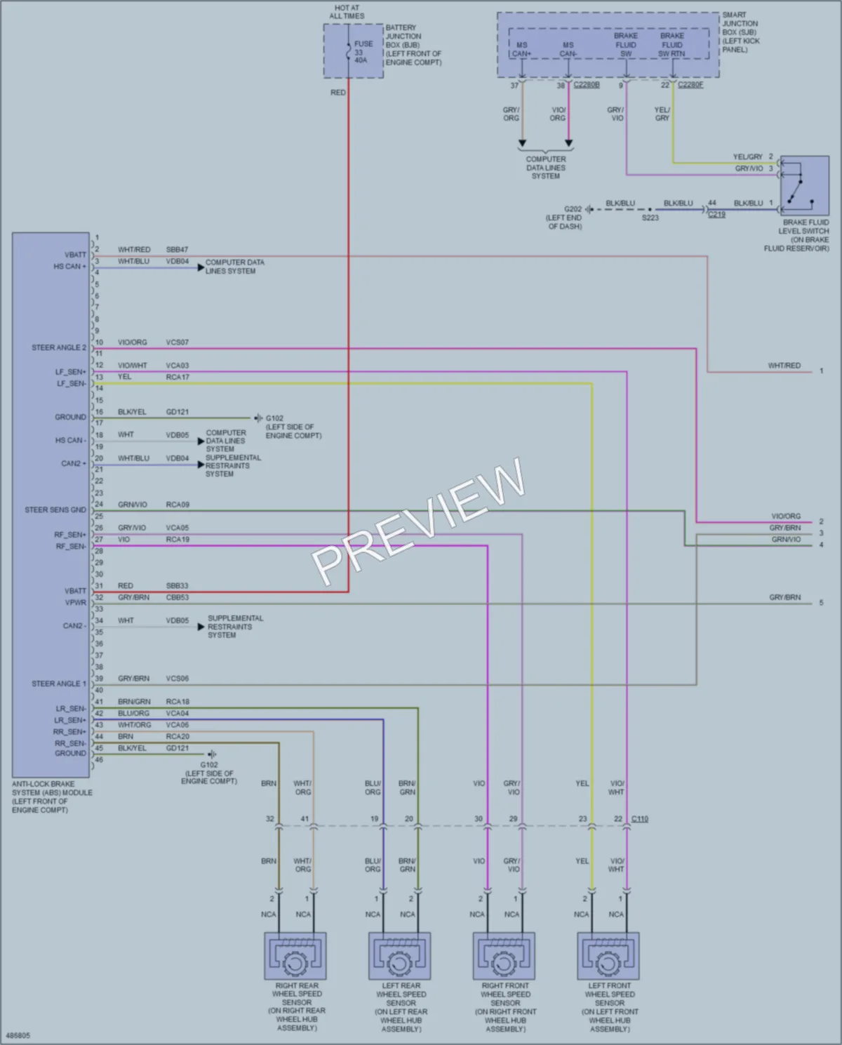 2015 Ford E350Econoline Anti Lock Brakes wiring diagram preview