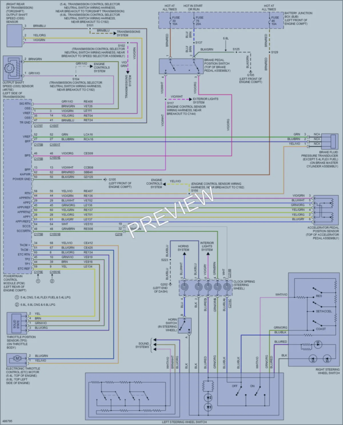 2015 Ford E350Econoline Cruise Control wiring diagram preview