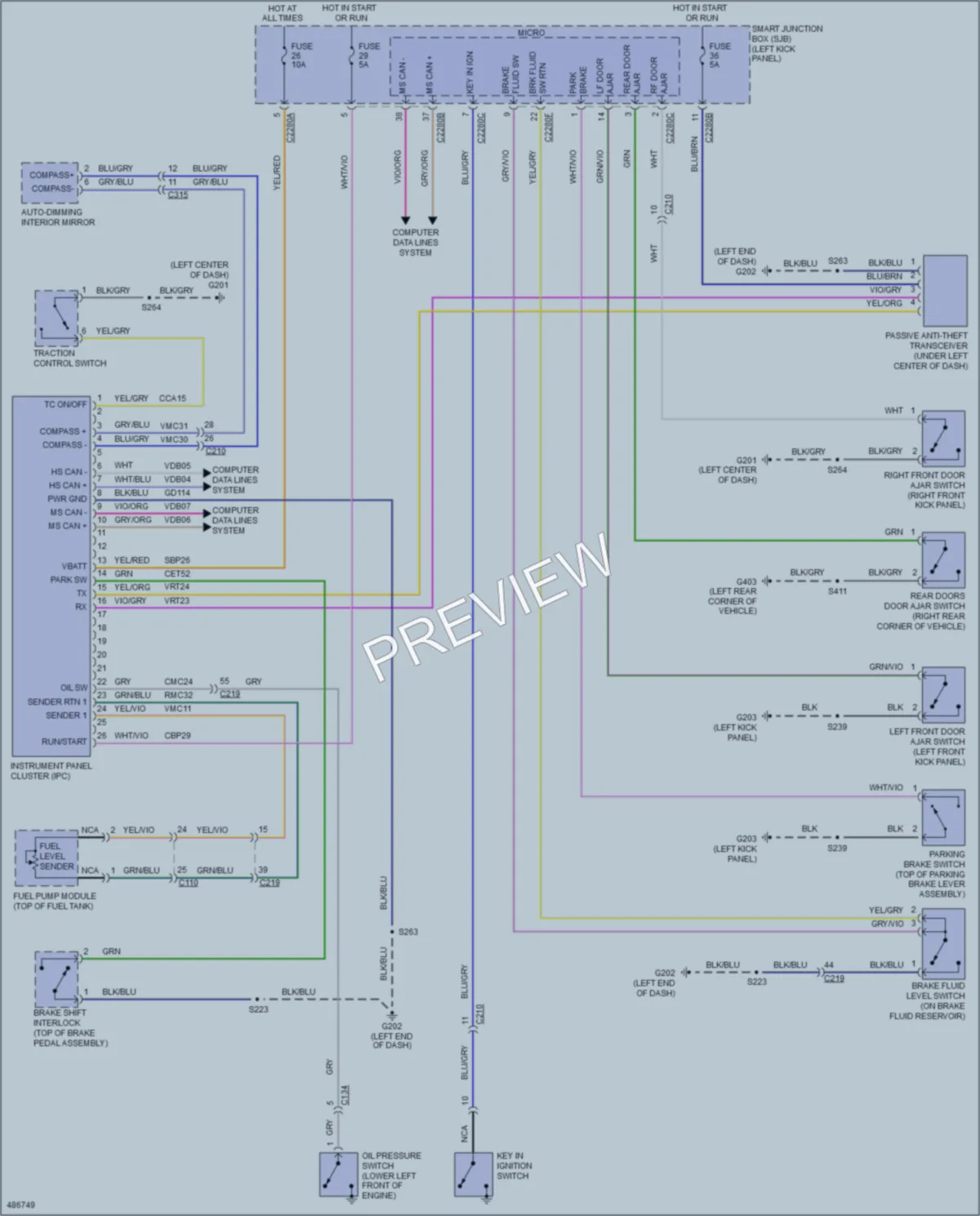 2015 Ford E350Econoline Instrument Cluster wiring diagram preview