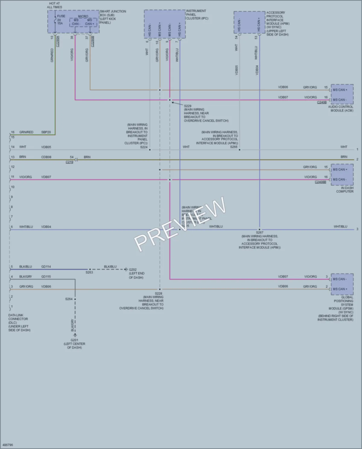 2015 Ford E450Econoline Computer Data Lines wiring diagram preview