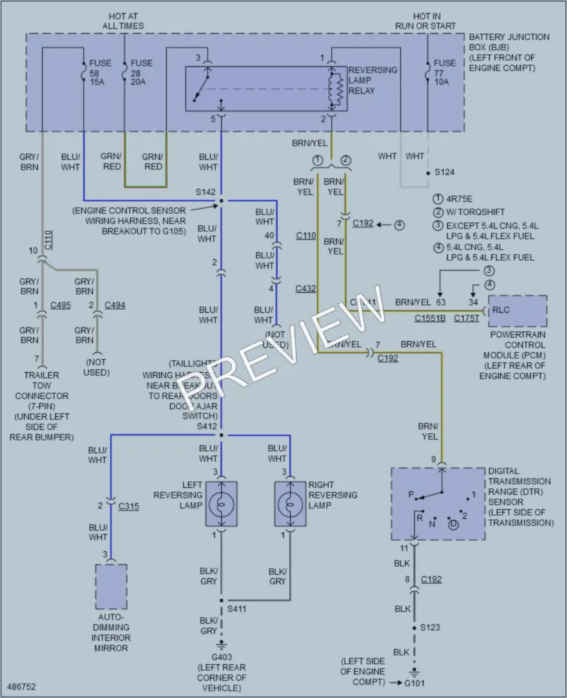 2015 Ford E450Econoline Exterior Lights wiring diagram preview
