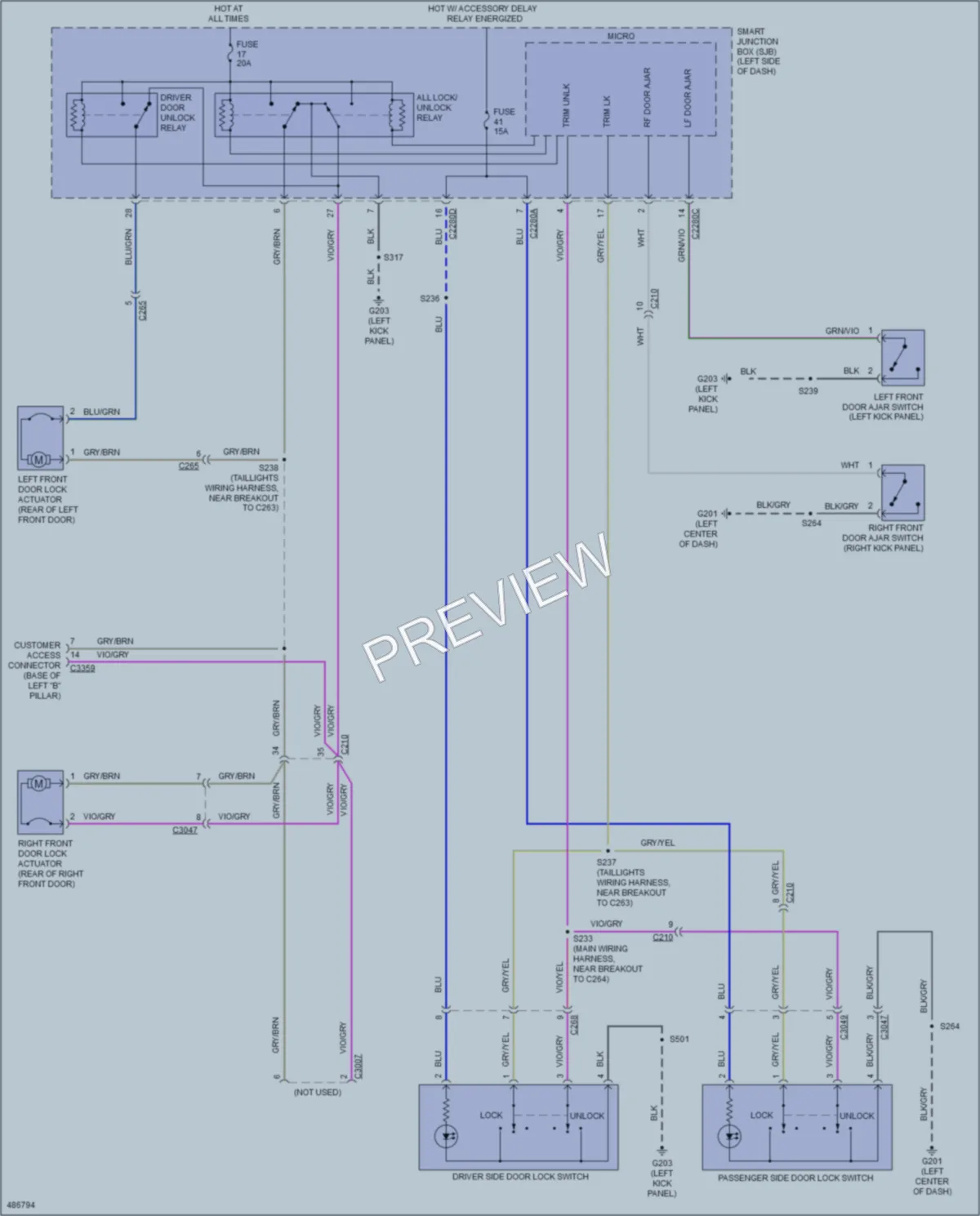 2015 Ford E450Econoline Power Door Locks wiring diagram preview