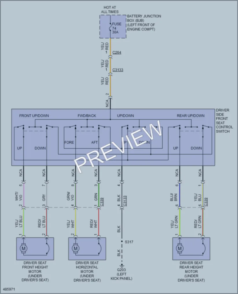 2015 Ford E450Econoline Power Seats wiring diagram preview