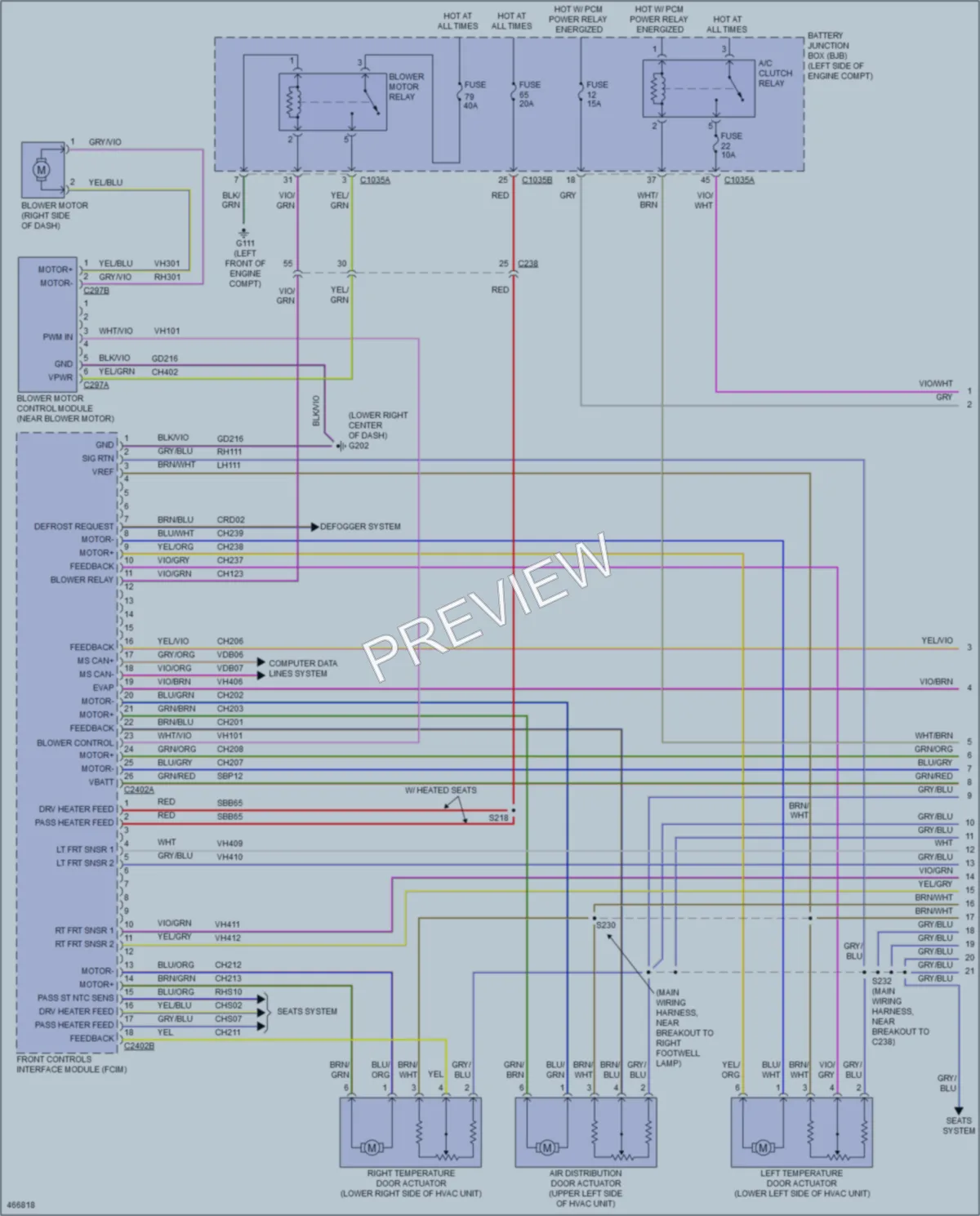 2015 Ford Edge Air Conditioning wiring diagram preview