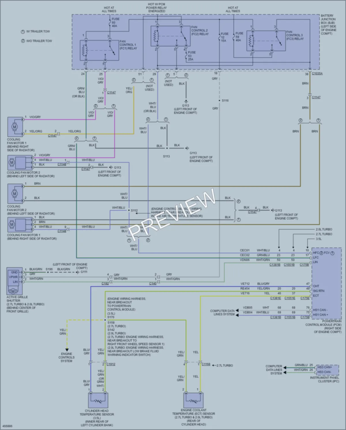 2015 Ford Edge Cooling Fan wiring diagram preview