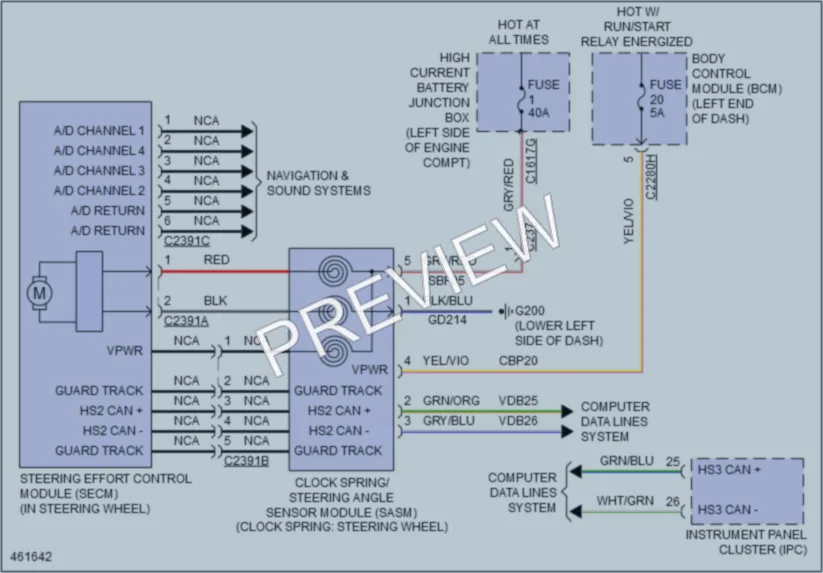 2015 Ford Edge Electronic Power Steering wiring diagram preview