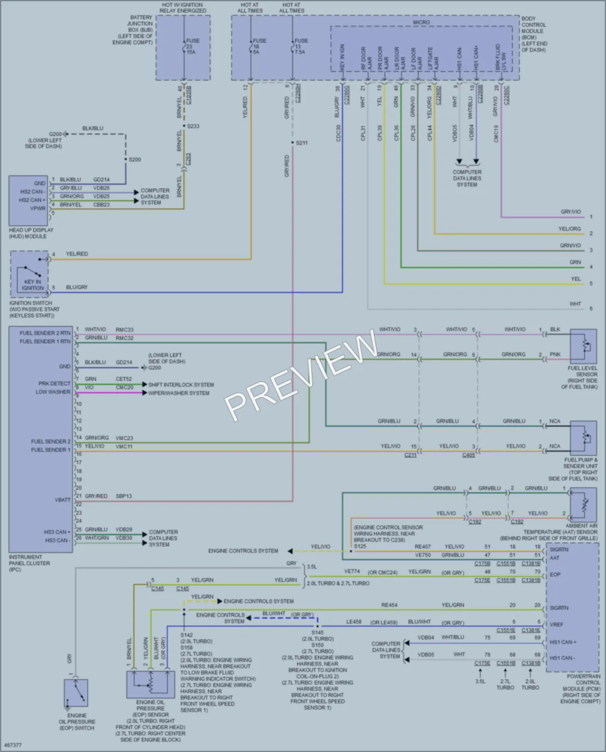 2015 Ford Edge Instrument Cluster wiring diagram preview