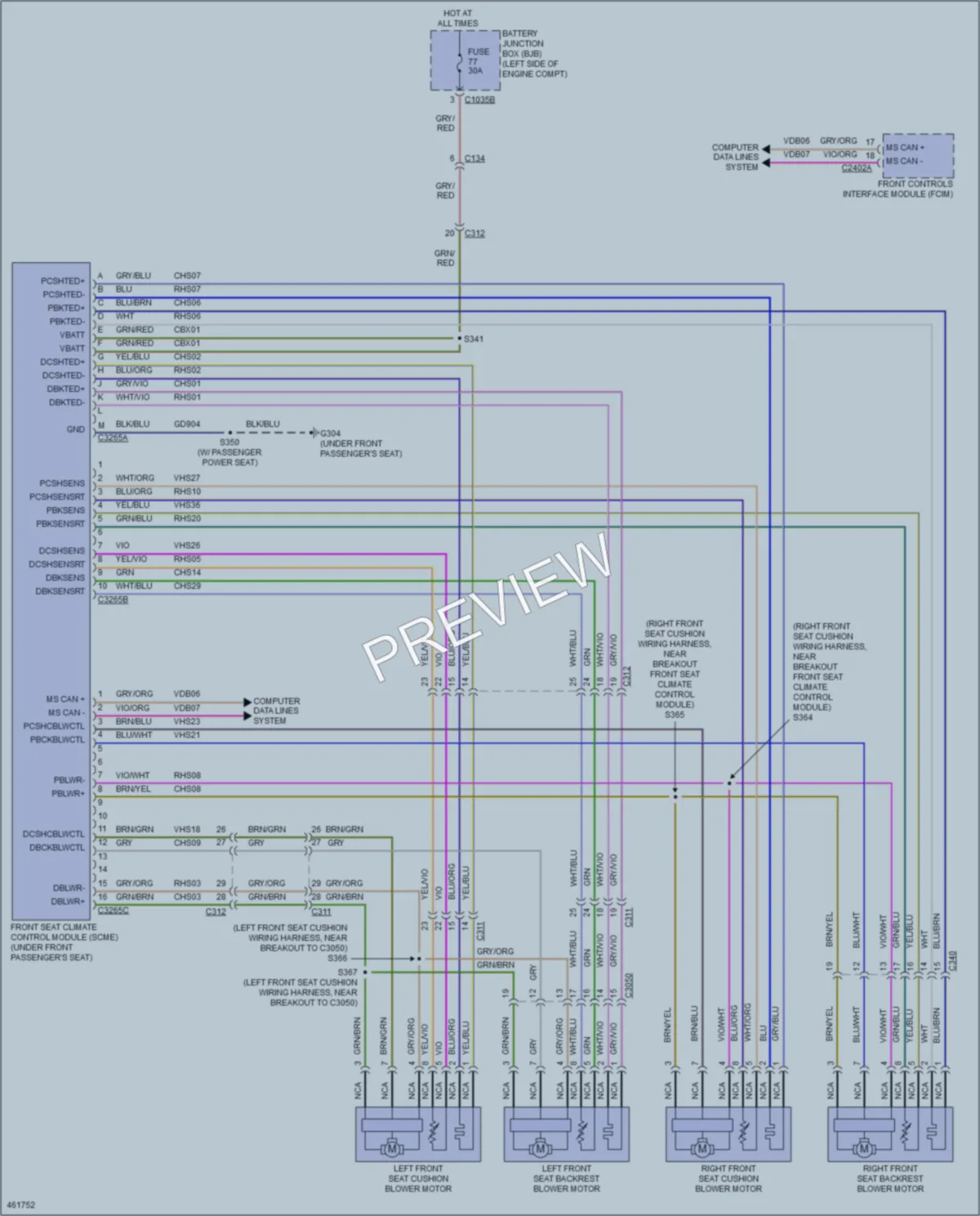 2015 Ford Edge Power Seats wiring diagram preview