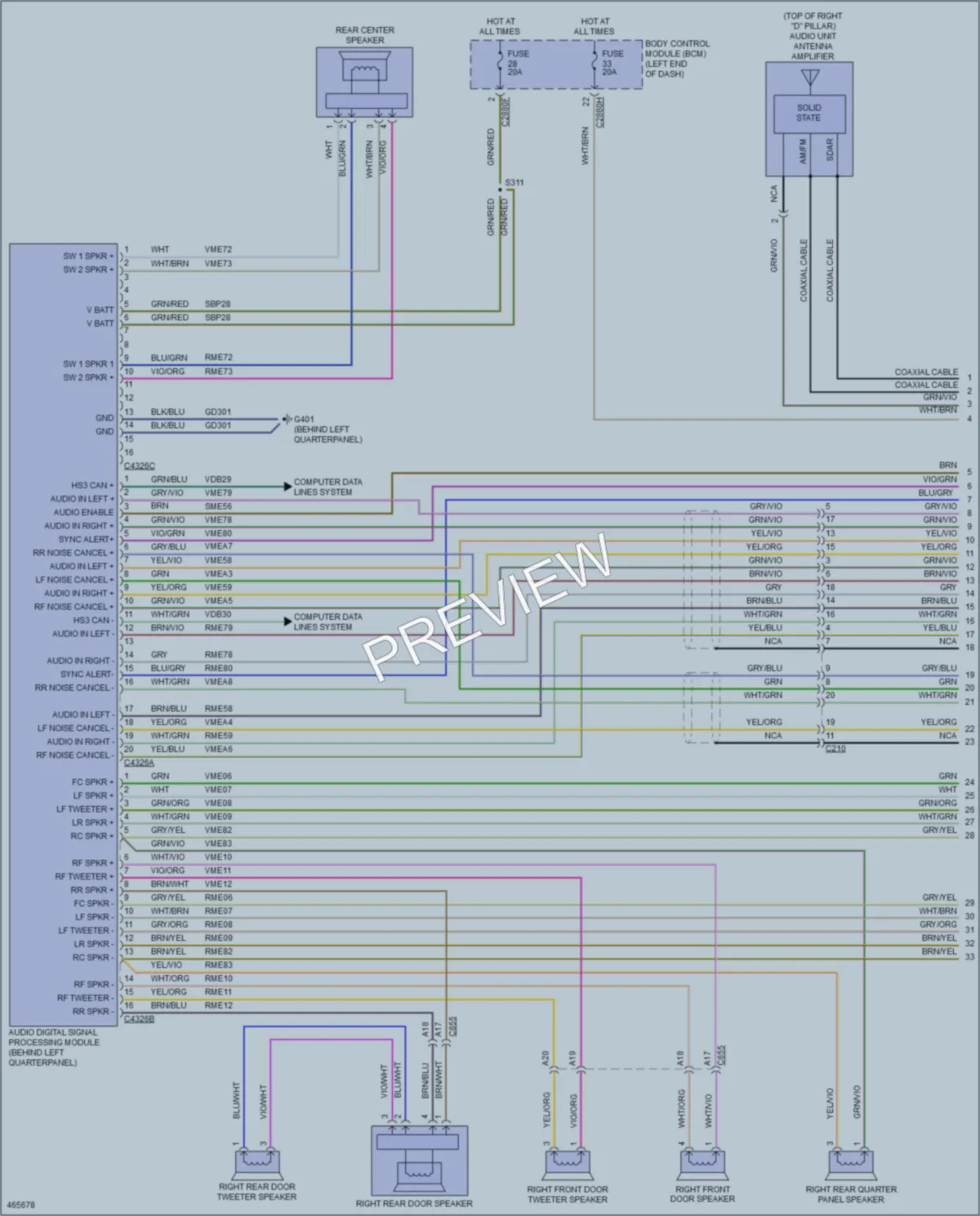 2015 Ford Edge Radio wiring diagram preview
