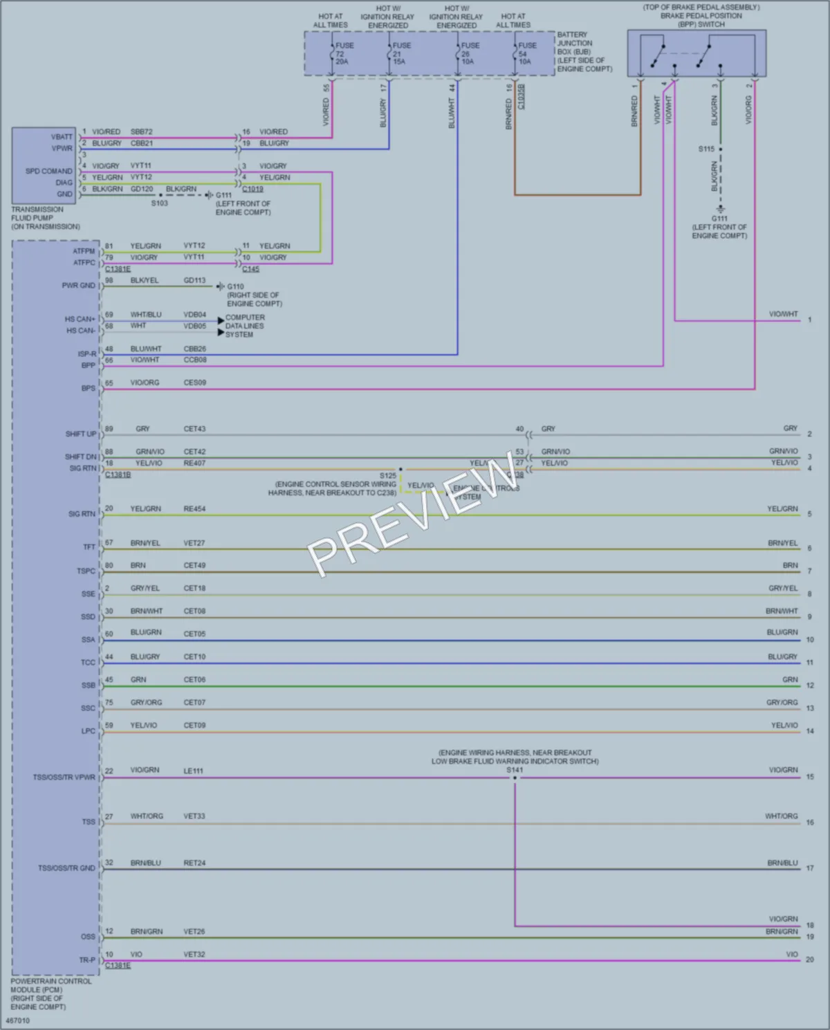 2015 Ford Edge Transmission wiring diagram preview