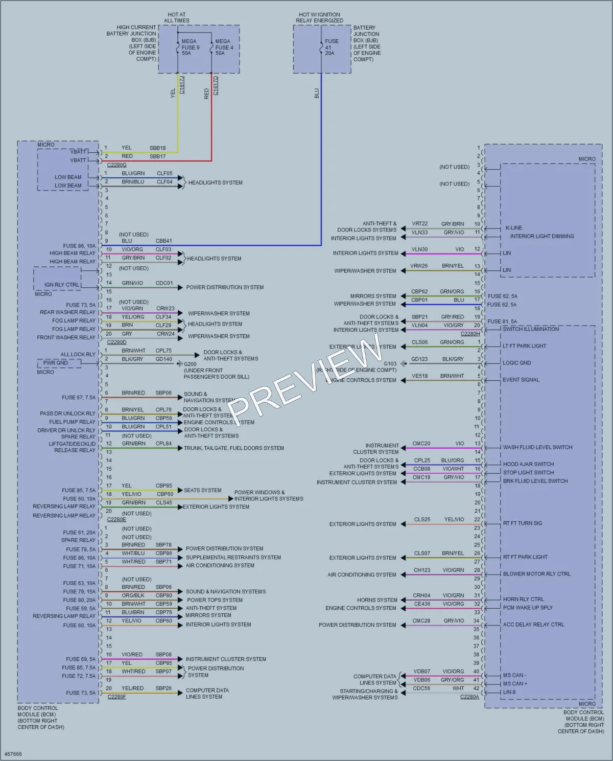 2015 Ford Escape Body Control Modules wiring diagram preview