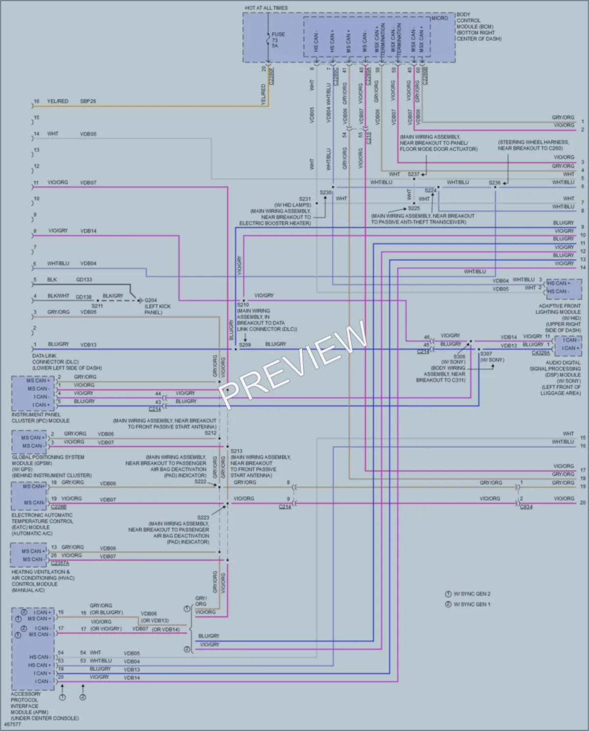 2015 Ford Escape Computer Data Lines wiring diagram preview
