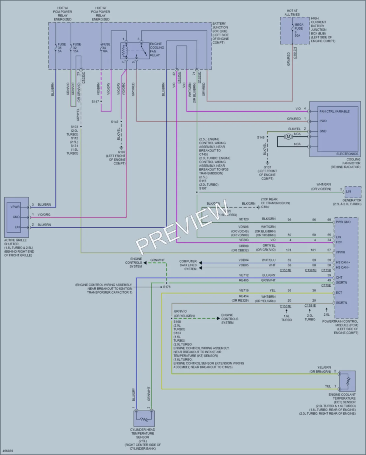 2015 Ford Escape Cooling Fan wiring diagram preview