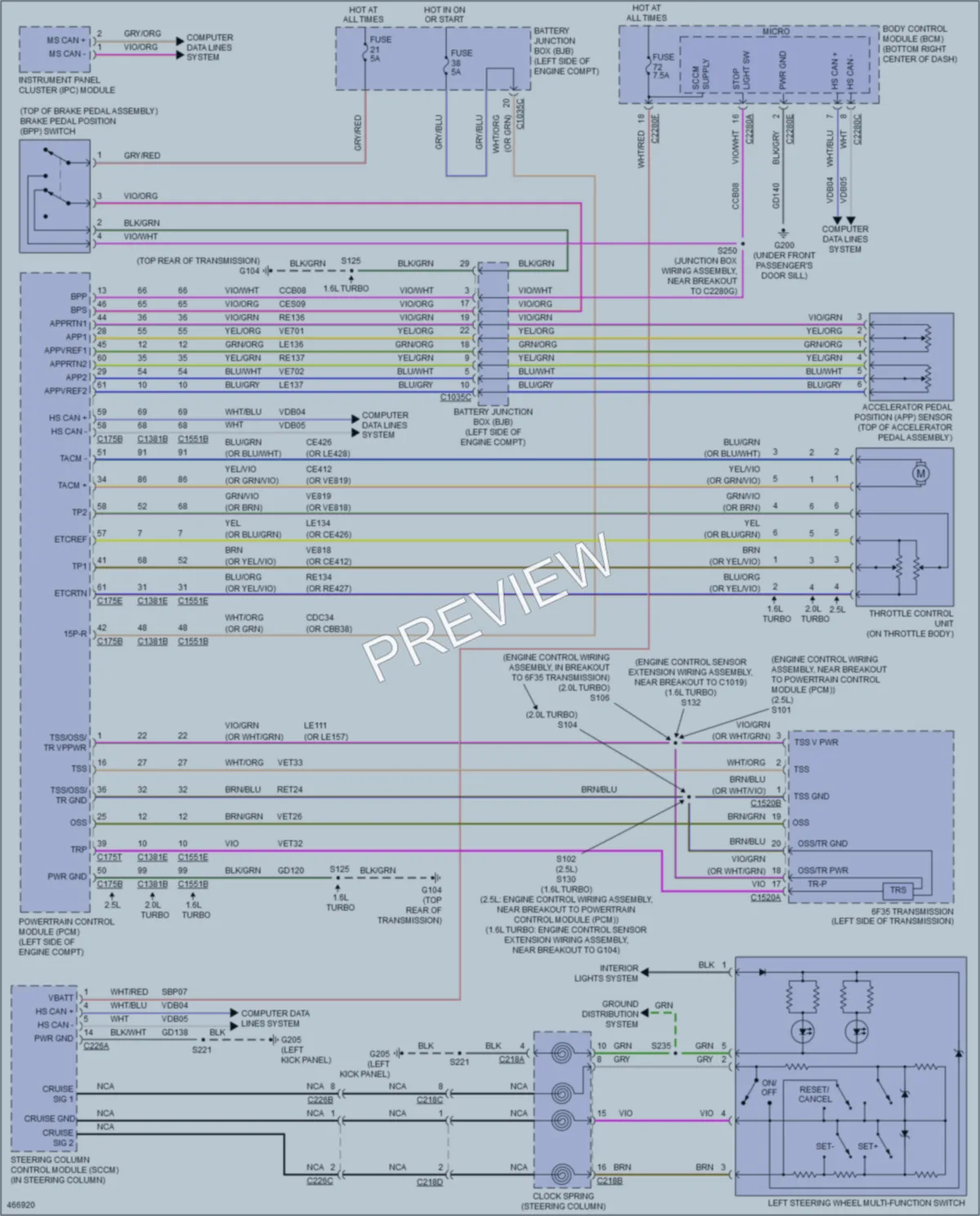 2015 Ford Escape Cruise Control wiring diagram preview