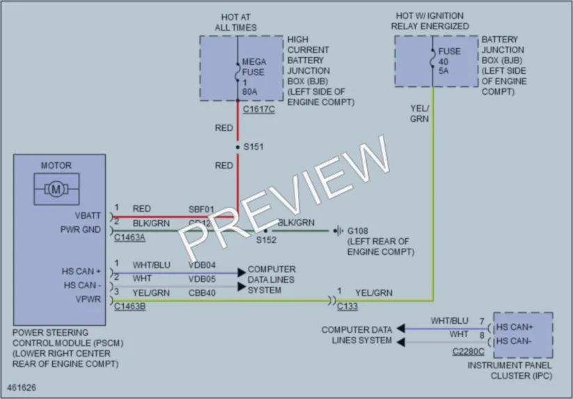 2015 Ford Escape Electronic Power Steering wiring diagram preview
