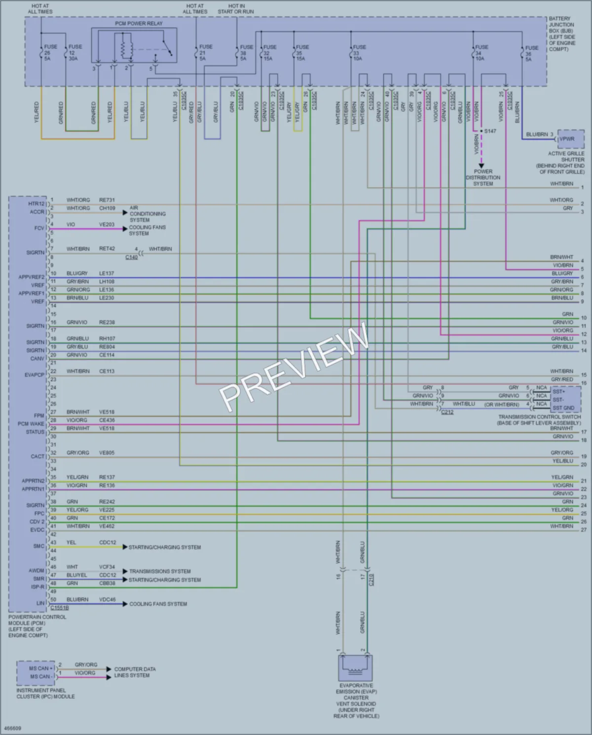 2015 Ford Escape Engine Performance wiring diagram preview