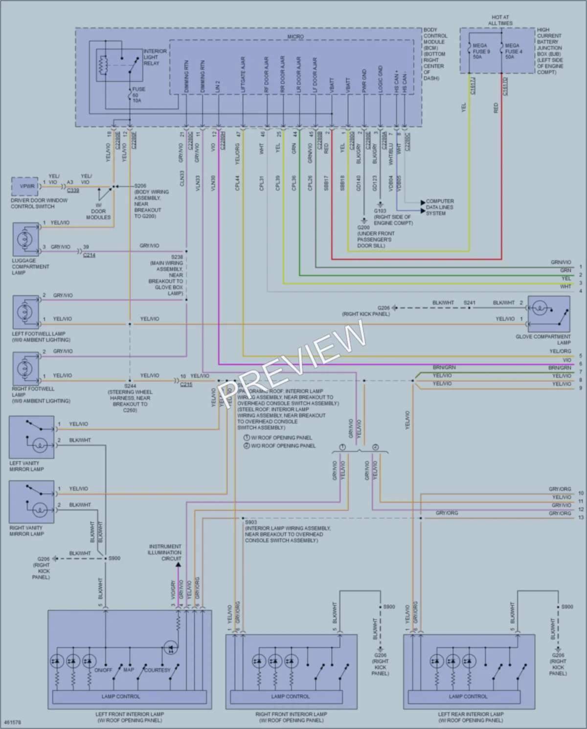 2015 Ford Escape Interior Lights wiring diagram preview
