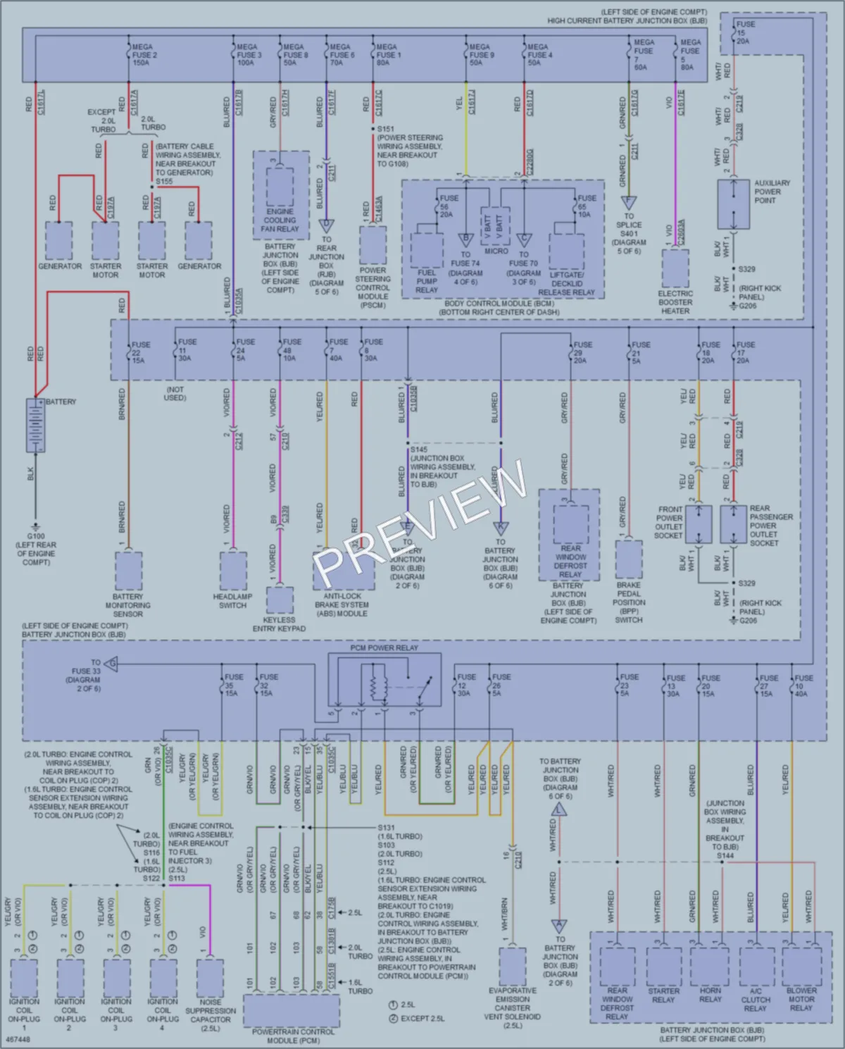 2015 Ford Escape Power Distribution wiring diagram preview