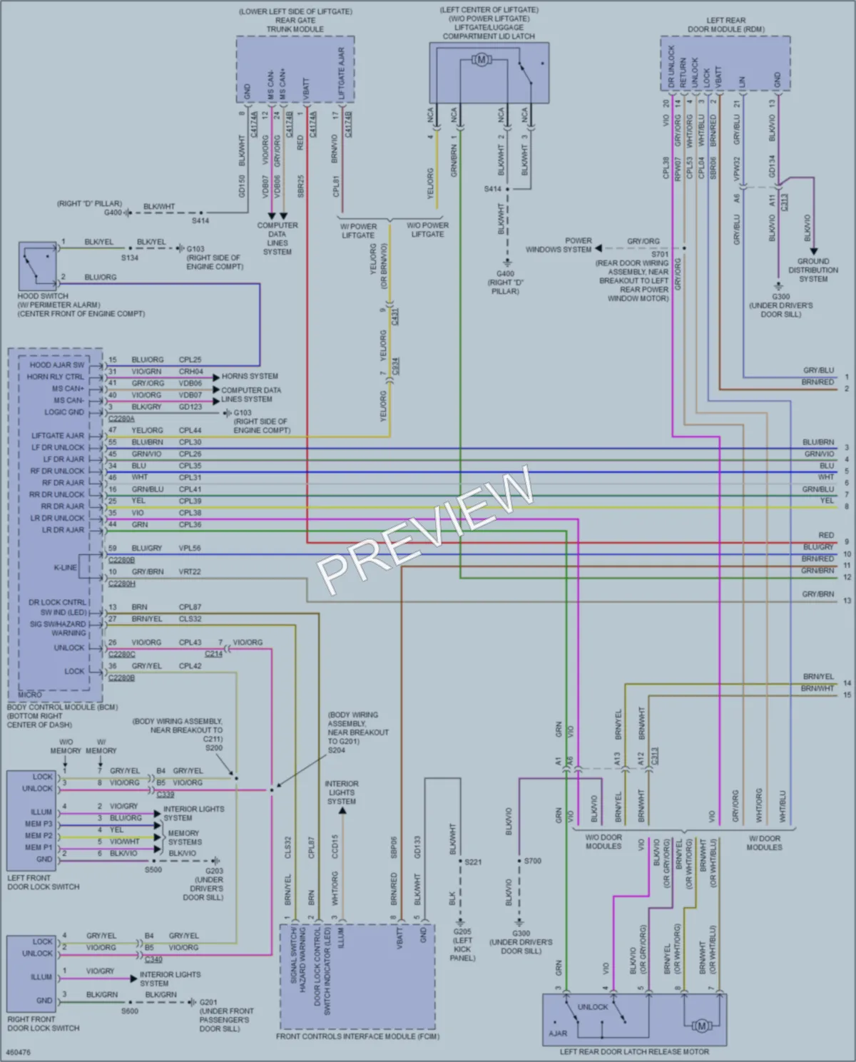 2015 Ford Escape Power Door Locks wiring diagram preview