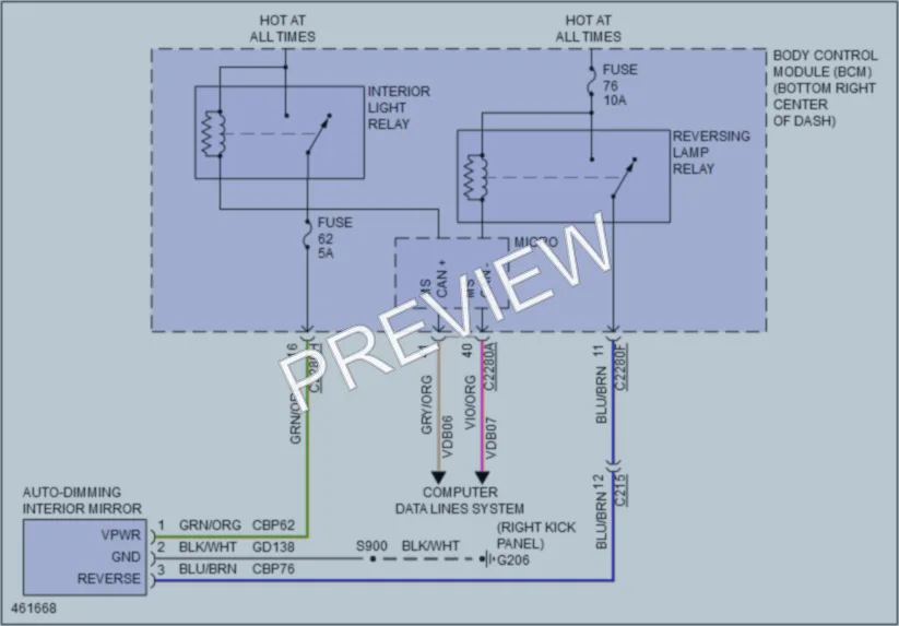 2015 Ford Escape Power Mirrors wiring diagram preview