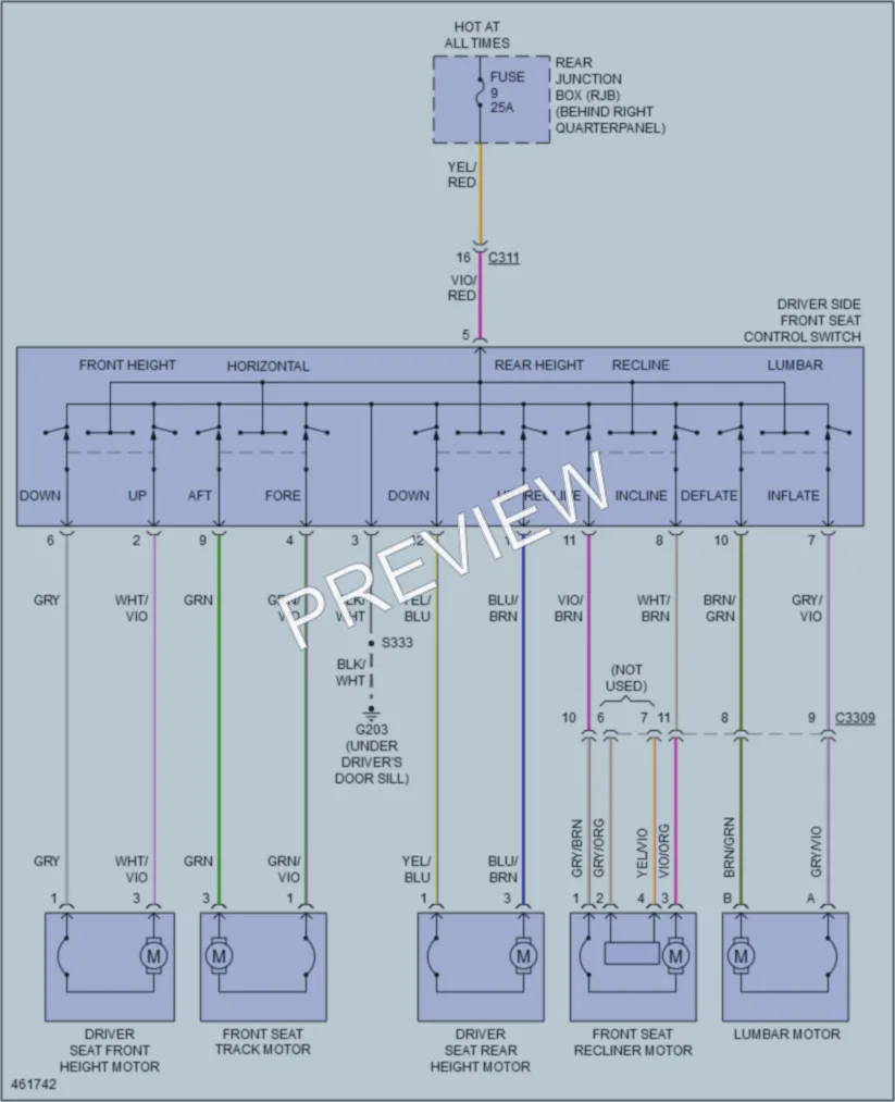 2015 Ford Escape Power Seats wiring diagram preview