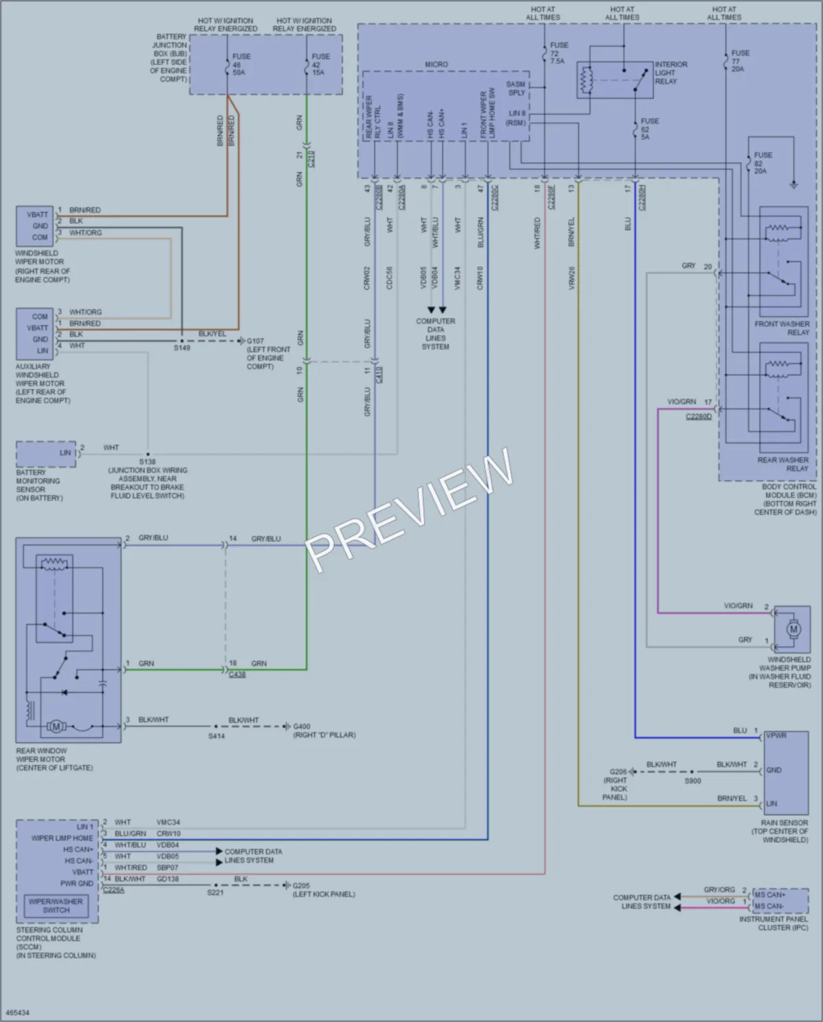 2015 Ford Escape Wiper Washer wiring diagram preview