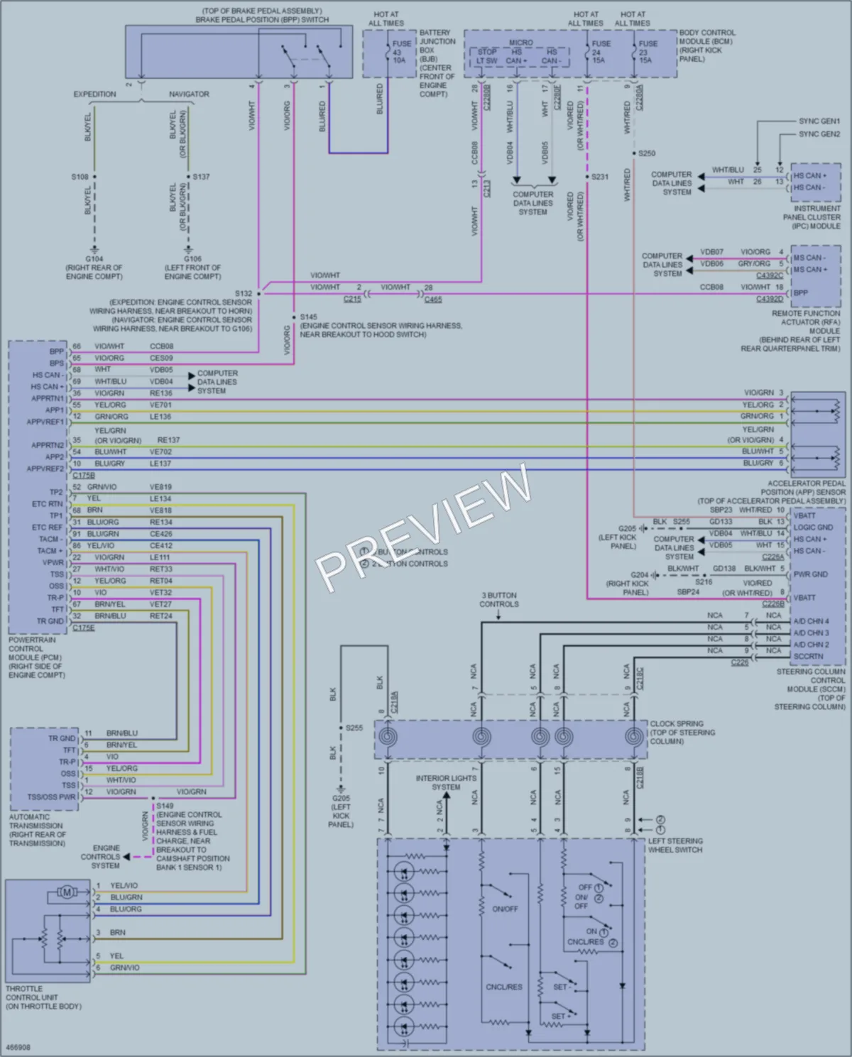 2015 Ford Expedition Cruise Control wiring diagram preview