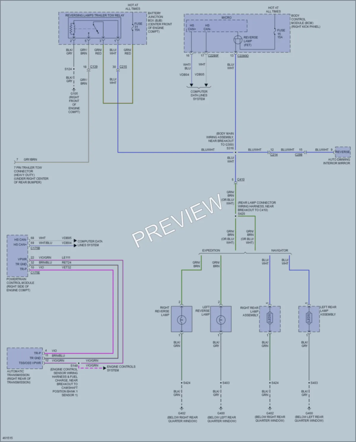 2015 Ford Expedition Exterior Lights wiring diagram preview