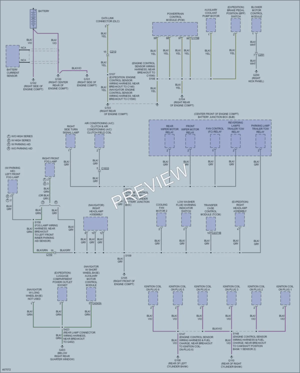 2015 Ford Expedition Ground Distribution wiring diagram preview